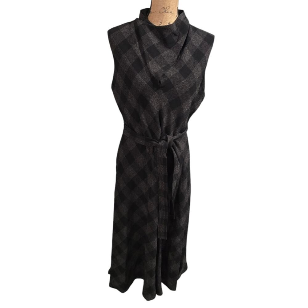 Calvin Klein Black and White Plaid Academia Fit n Flare Dress Size‎ 10 12 New!